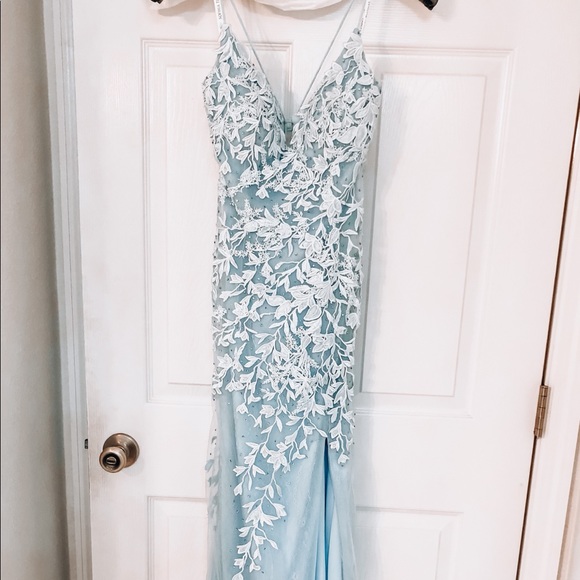 Dresses & Skirts - light blue embroidered prom dress